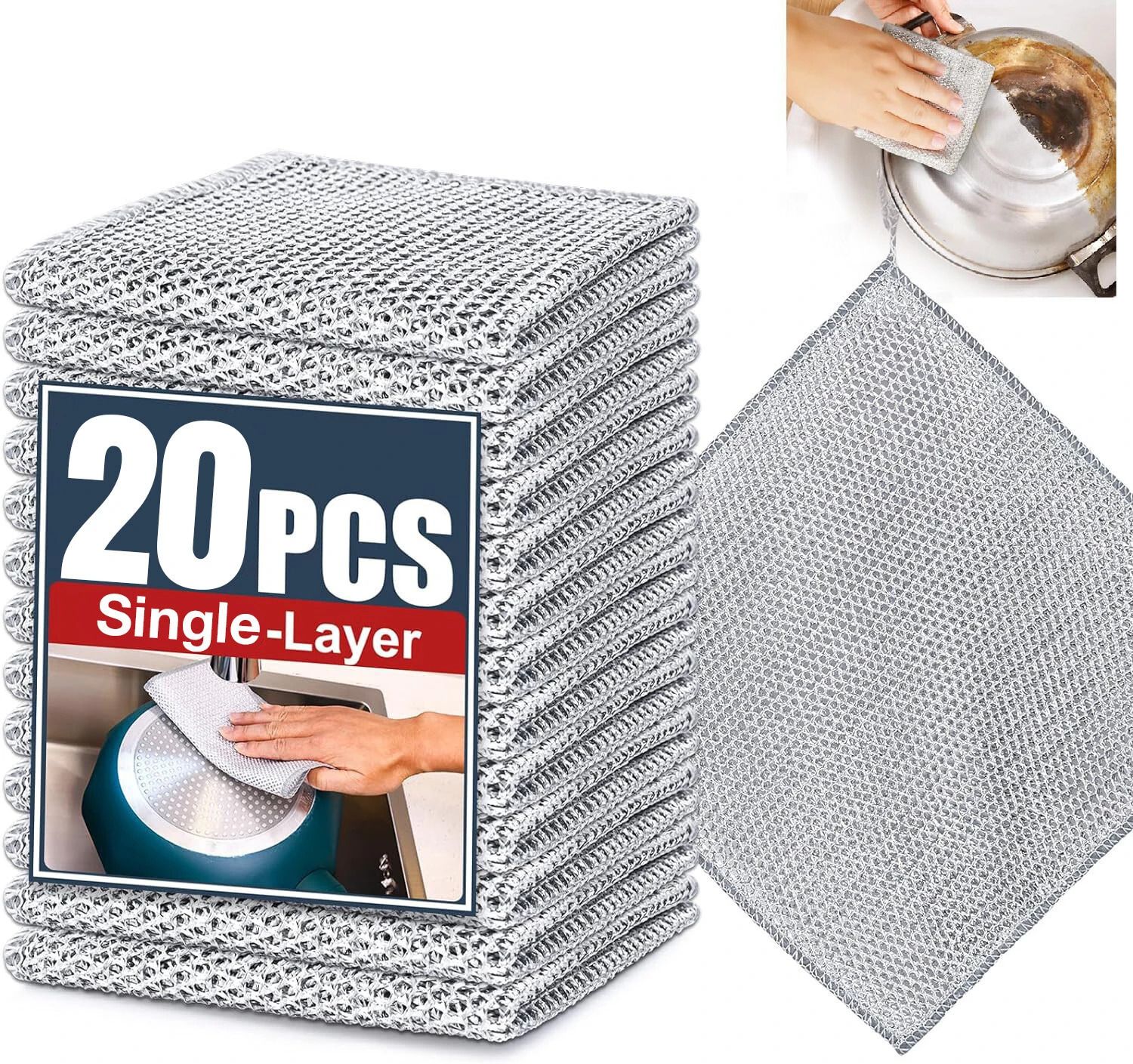 Non Scratch Dish Wash Cloth for Kitchen Washing Cleaning Cloths Scrubber Scrub Scrub Pad-image-34