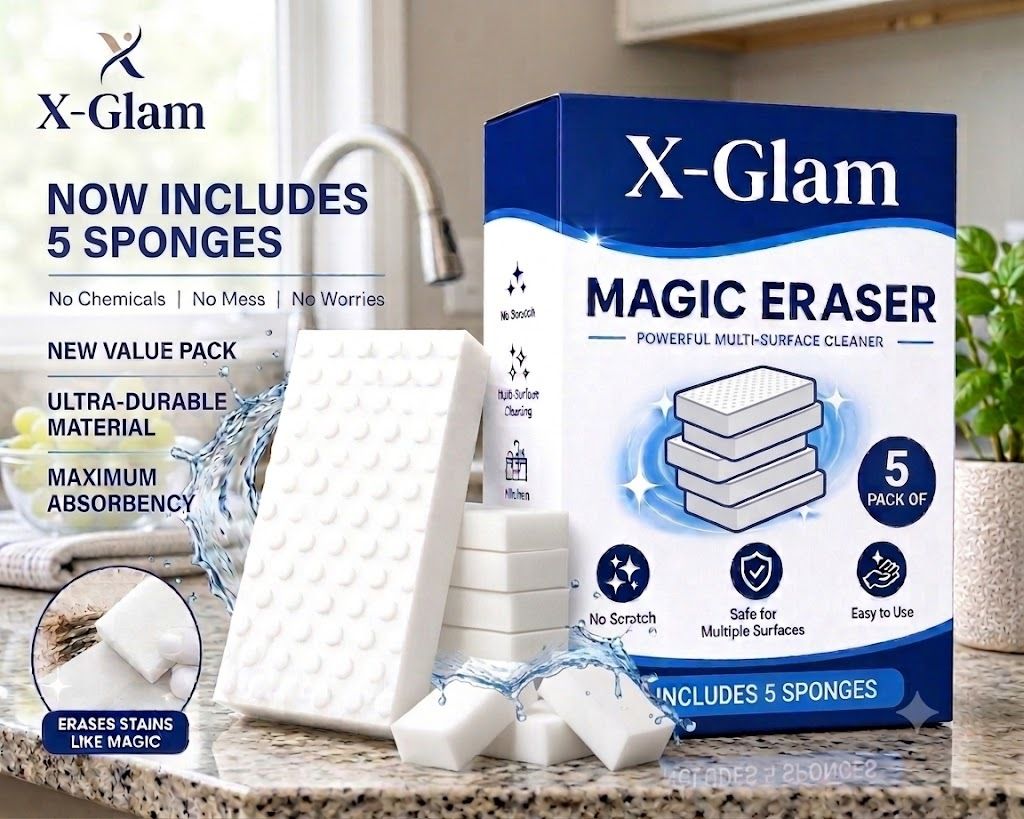 Magic Eraser Sponge Multi Surface Cleaner for Kitchen Bathroom Walls 5Pc Scrub Pad-image-20