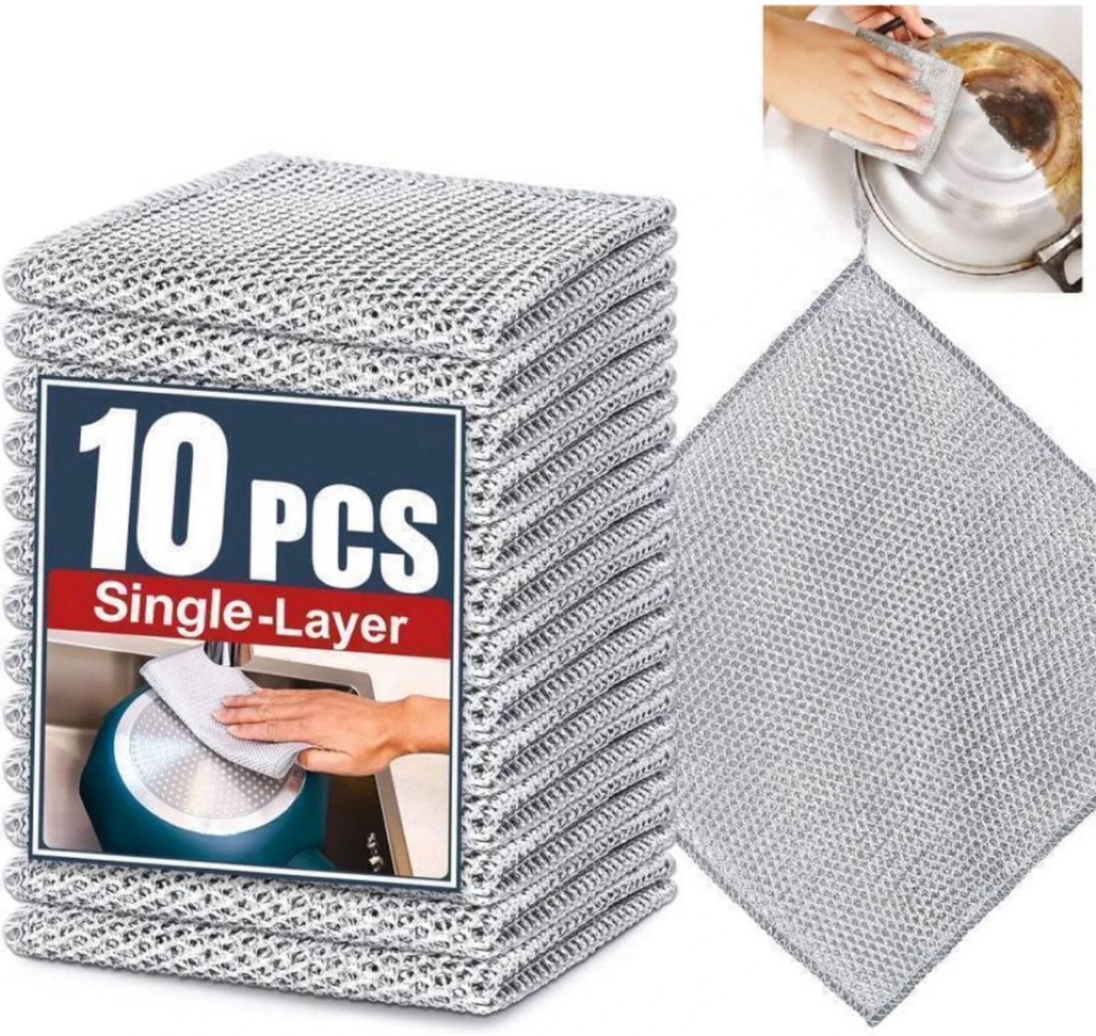 Scrub Pad Wire Dish Cloth Kitchen Dish Wash Scrub Sponge Scrub Pad, Scrub Sponge, Sponge Wipe, Stainless Steel Scrub-image-30