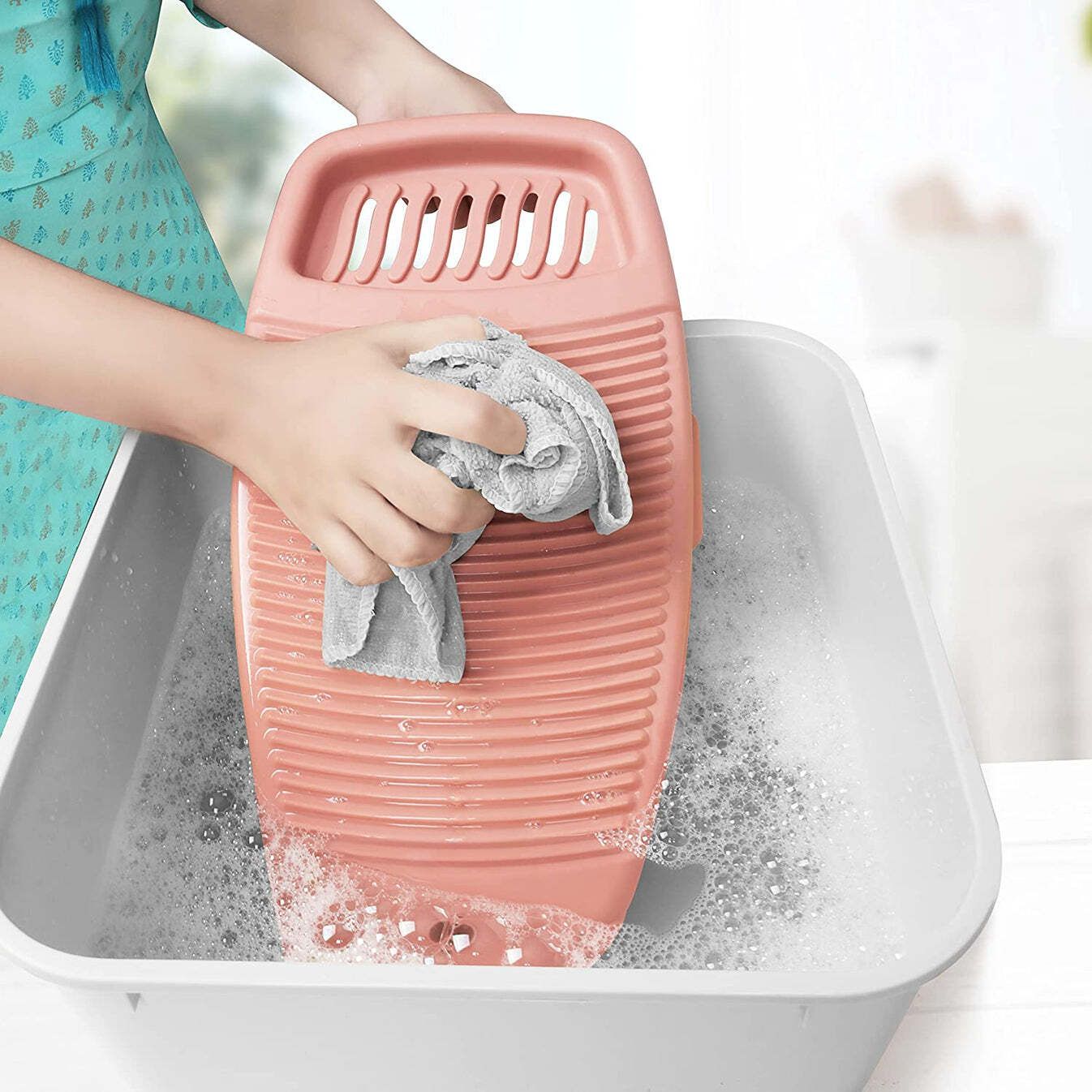 Peach Washing Board for Small Clothes , Anti-Slip Board for Small Clothes Scrub Pad-image-34
