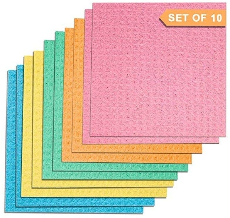 Kitchen & Household Cleaning Sponge Wipe Scrub Sponge (Regular Pack of 10) Sponge Wipe
