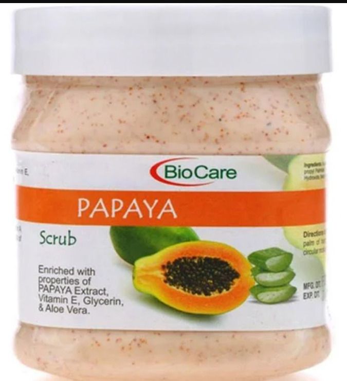 papaya scrub enriched with Vitamin E, Glycerin & Aloe veraScrub