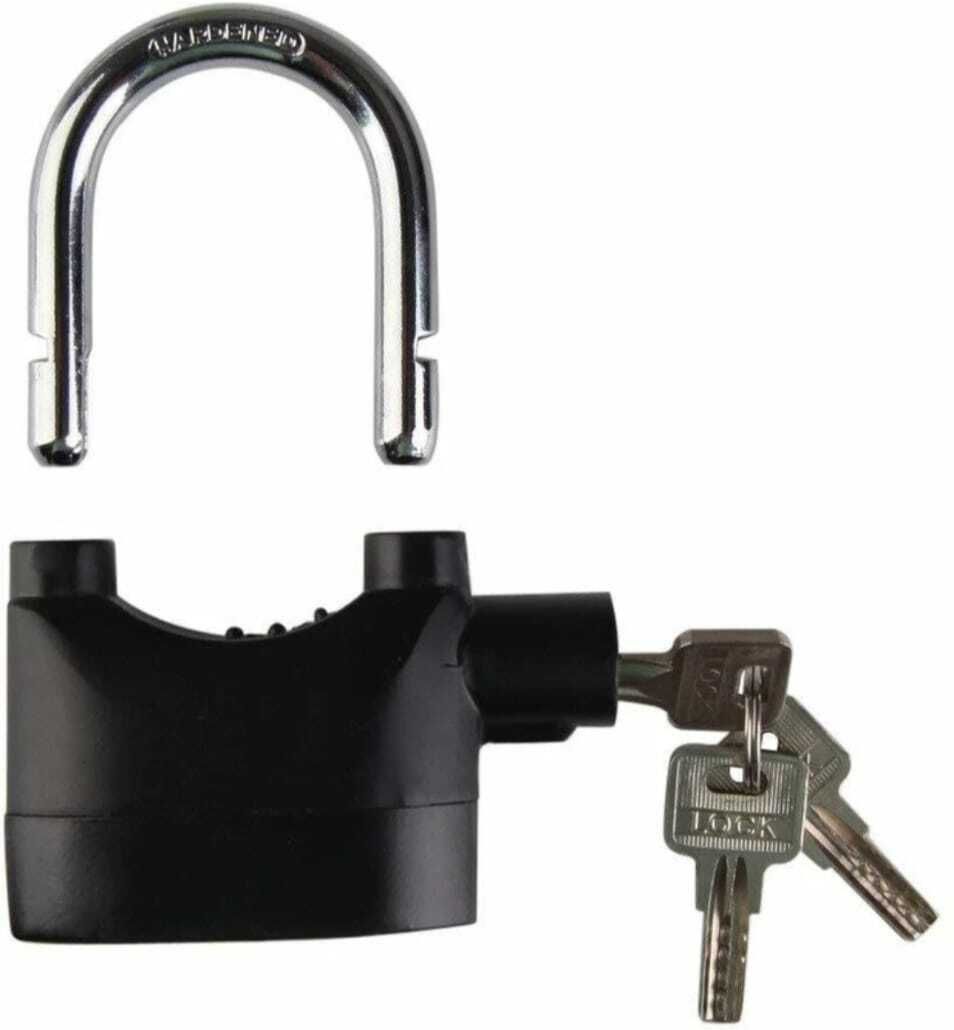 Kritam Padlock Siren Alarm Lock Shop, Bike Smart Motion Sensor Safety Lock Home Office Alarm Security Lock with Motion Sensor and 3 Keys-image-48