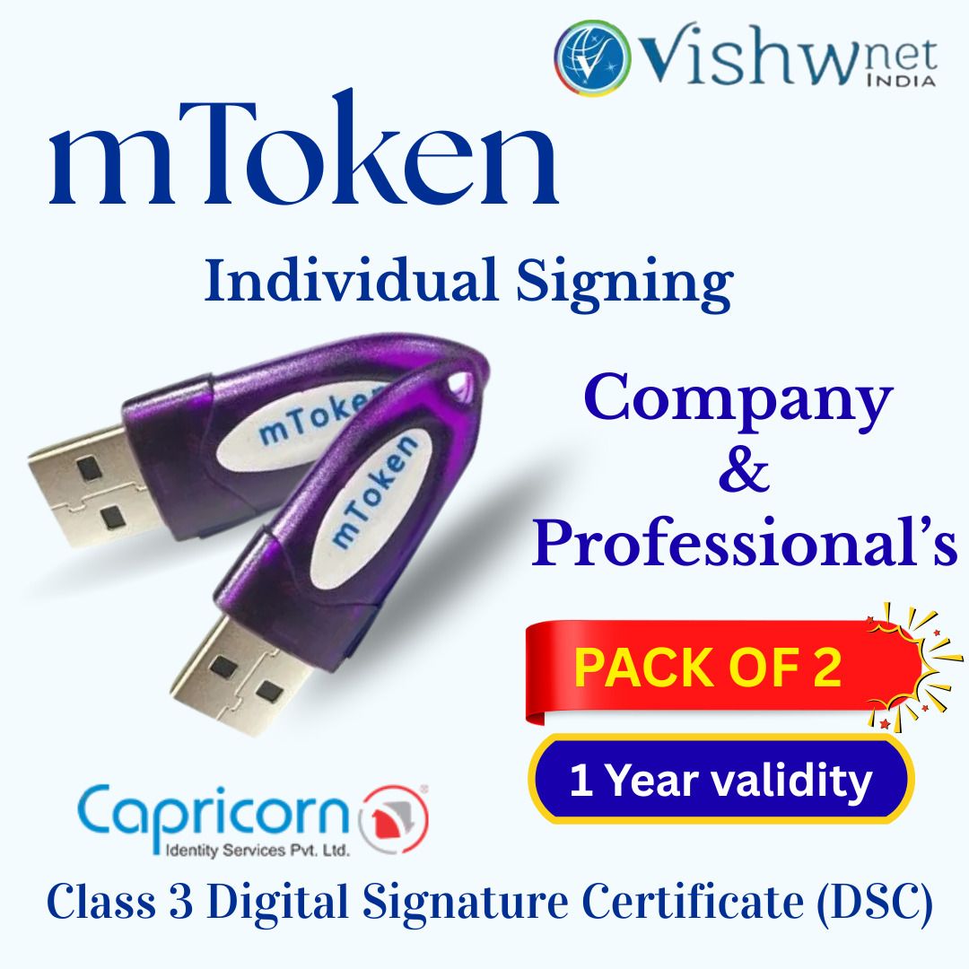 Vishwnet Class 3 Digital Signature Certificate – Individual Signing 1 Year, Pack of 2 mToken-image-34