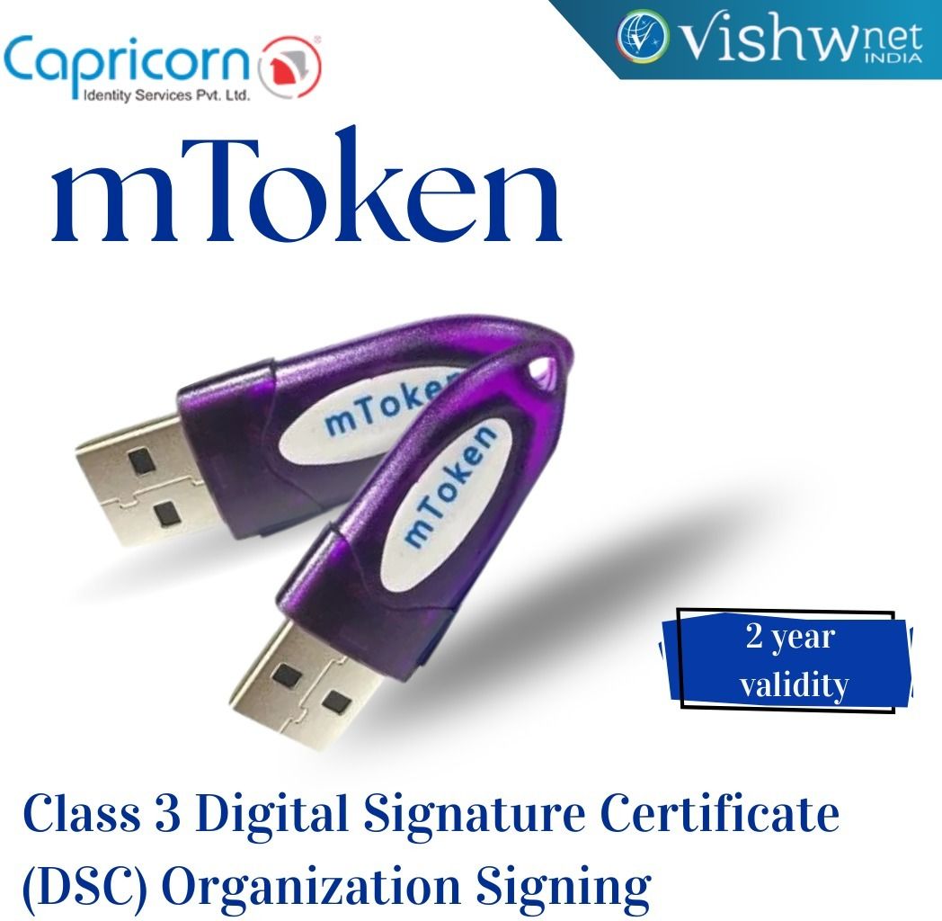 PayCare Class 3 Digital Signature Certificate 2 Years Validity with Organization Signing mToken