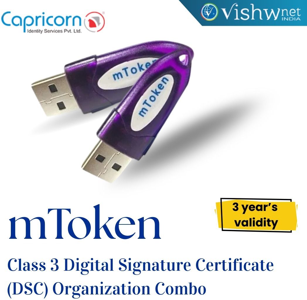 Vishwnet Class 3 Digital Signature Certificate Organization Combo Valid for 3 Years mToken-image-35