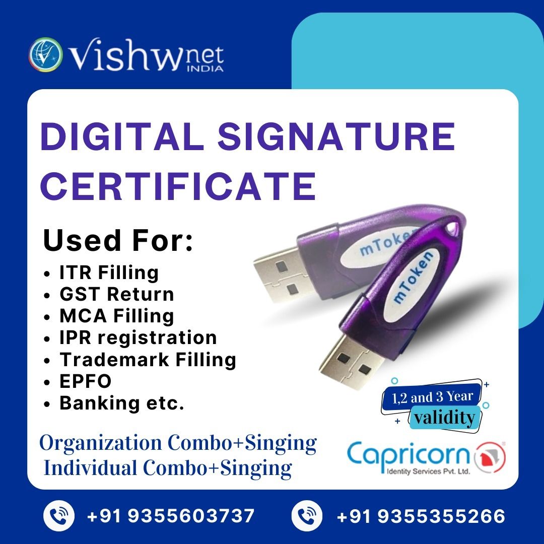 Vishwnet Class 3 Digital Signature Certificate Organization Signing Validity 2 Years mToken-image-26