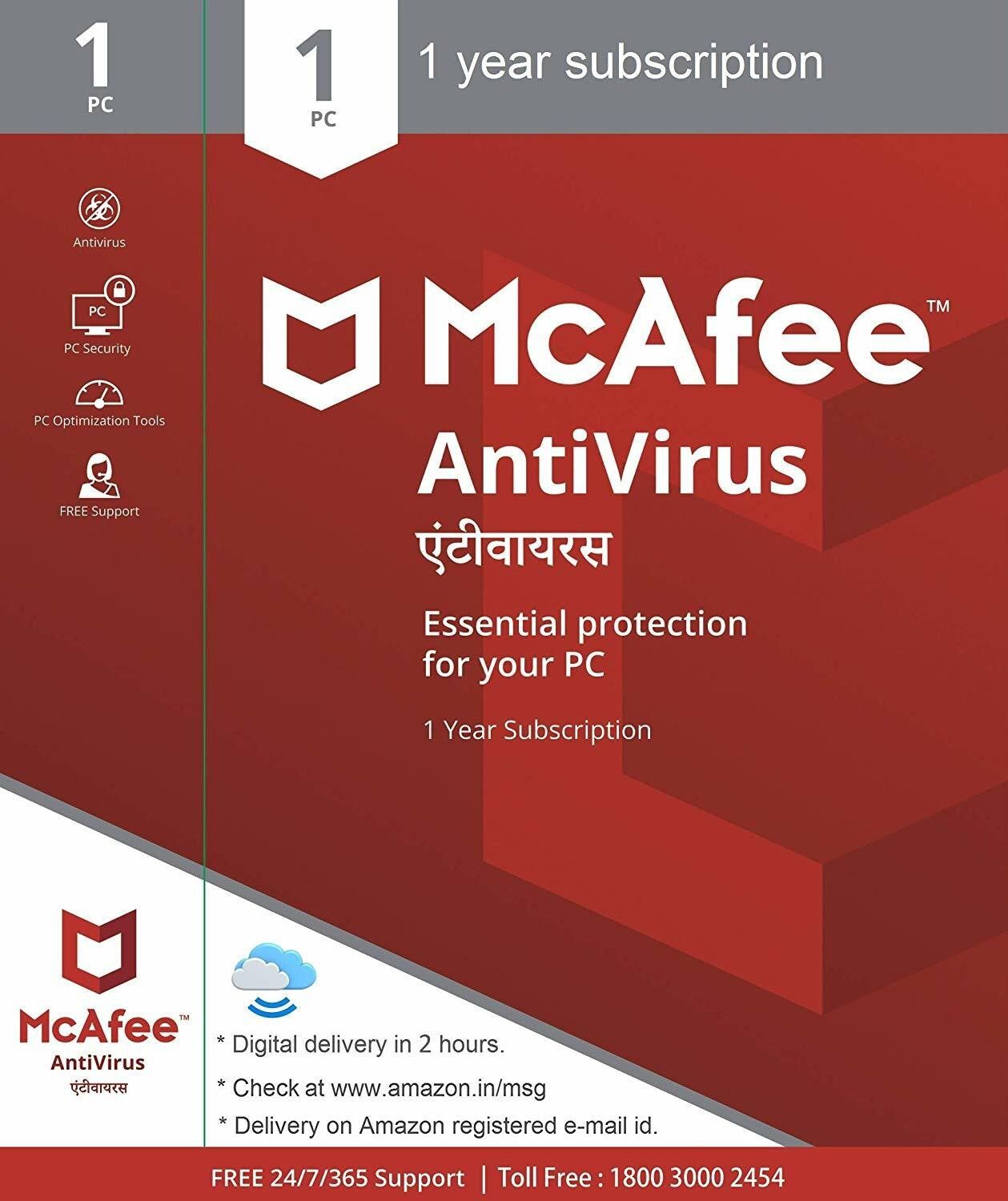 McAfee Anti-virus 1 User 1 Year