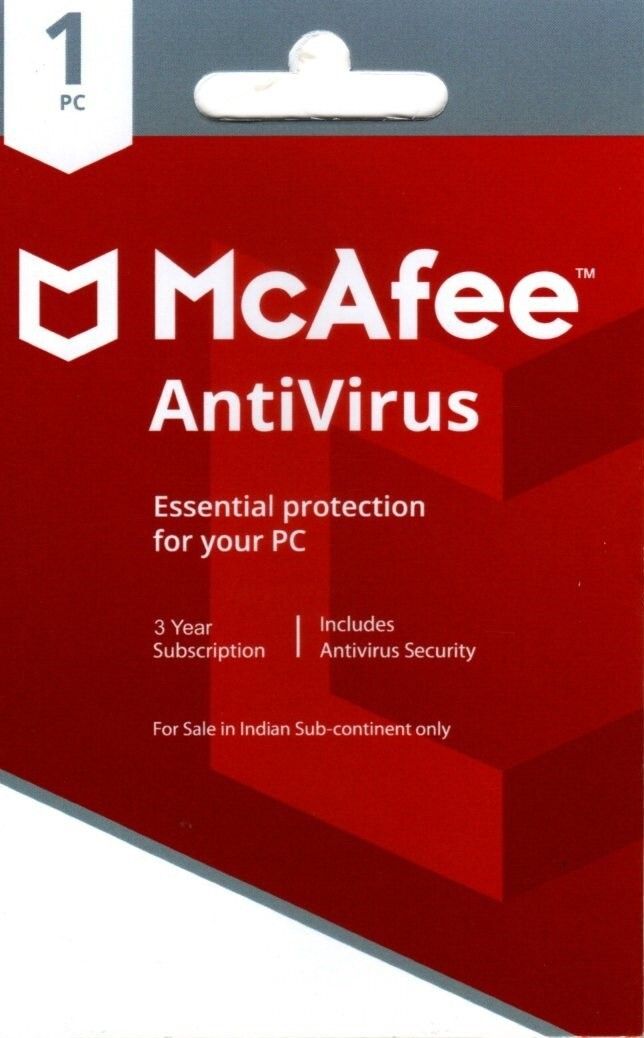 McAfee Anti-virus 1 User 3 Years