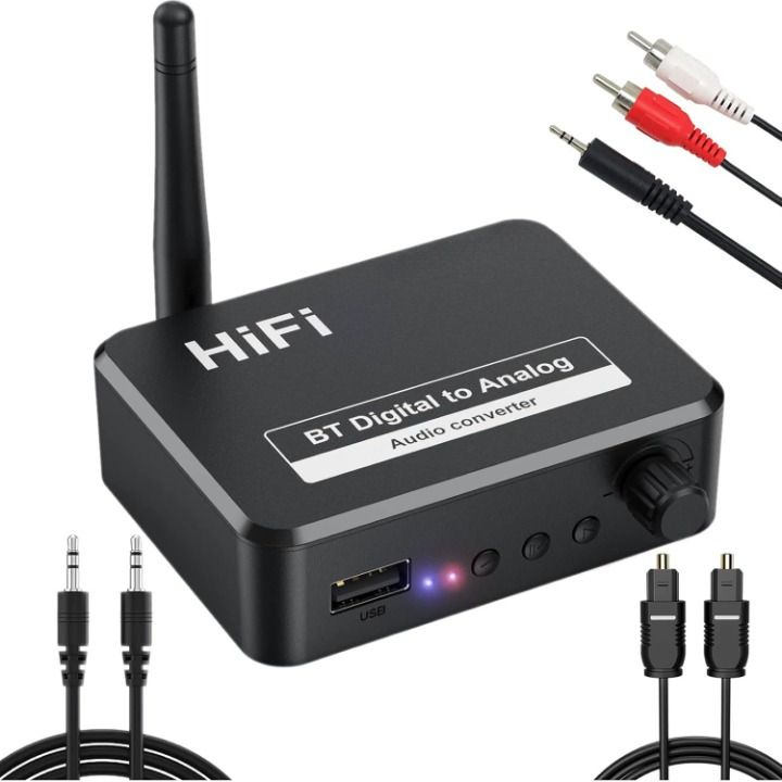 atdaraz 192kHz Digital to Analog Audio Converter Bluetooth 5.3 Receiver RCA L/R Media Streaming Device-image-33