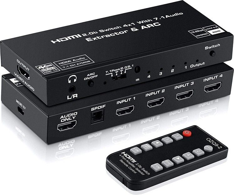 Tobo HDMI 2.0 Switch 4x1 4K60HZ HDCP2.2with Audio Extractor 3.5 jack optical cable 64 inch Blu-ray Player-image-36