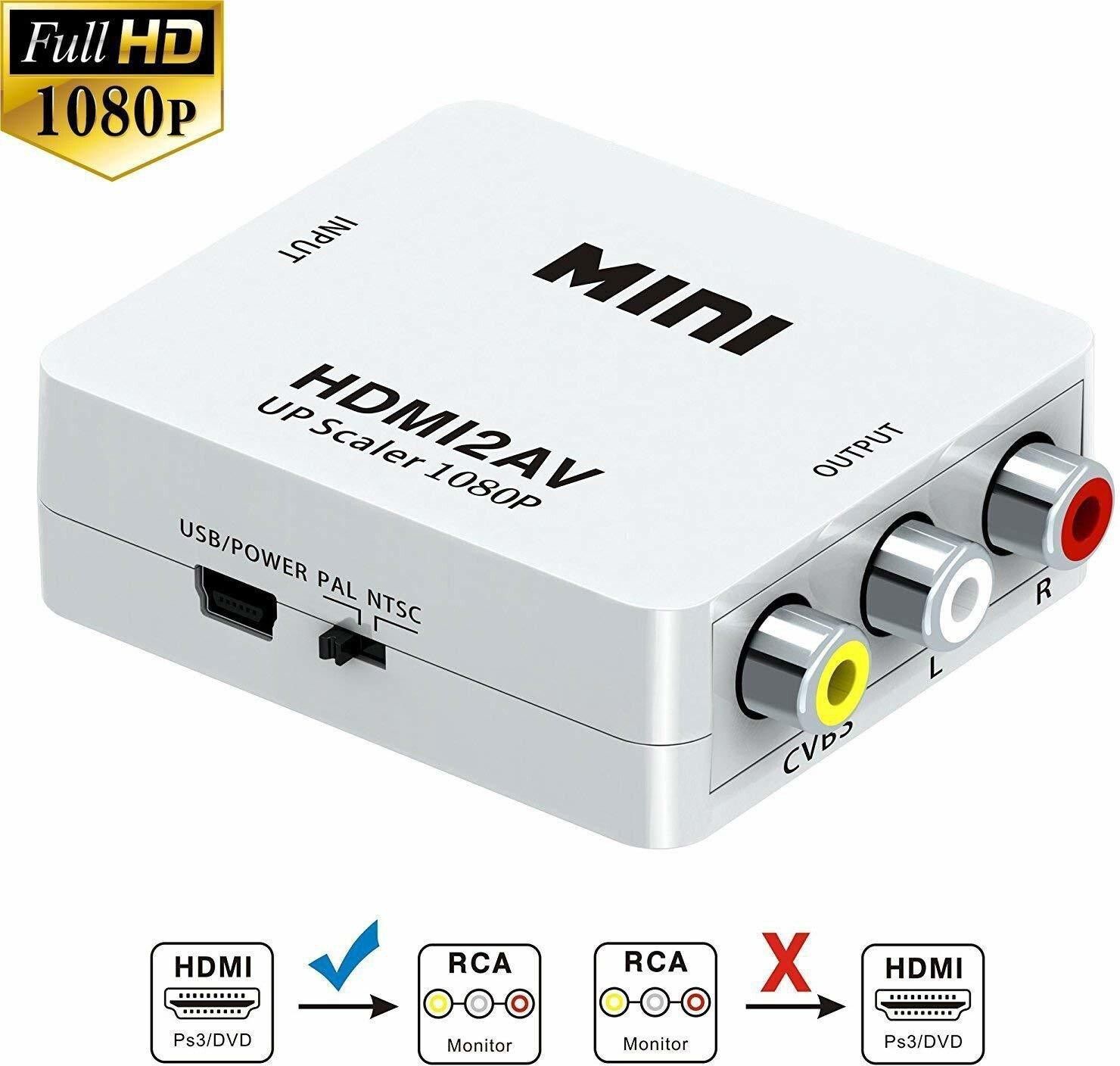 TERABYTE MINI HDMI TO AV Video Converter Selector Box UP Scaler Full HD 720/1080p Media Streaming Device-picture-23
