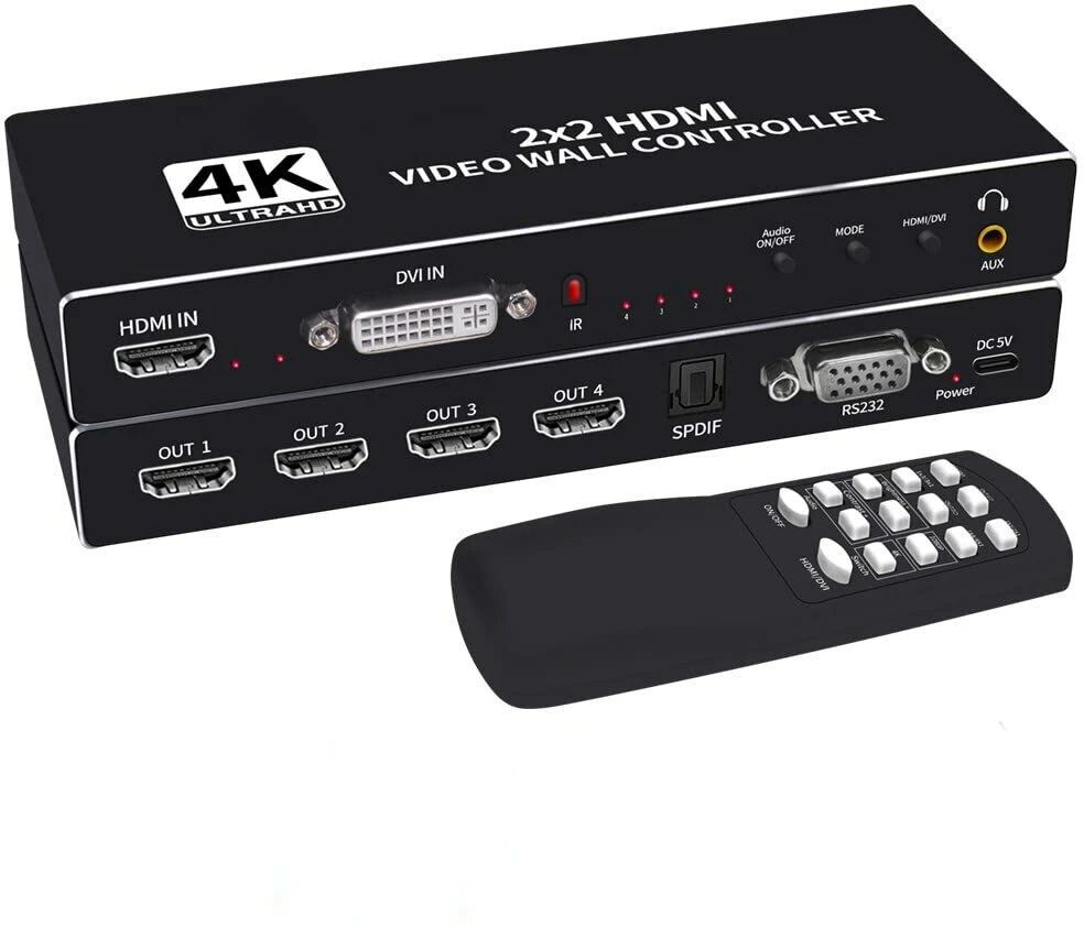 Tobo 2x2 HDMI Video Wall Controller HDMI DVI TV Wall Processor 4K HDMI Video TD-907H. 32 inch Blu-ray Player-image-40