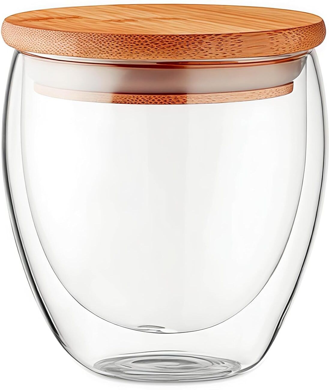 swayam jyoti enterprise Premium Double Wall Glass Mug with Wooden Lid | Insulated Cup for Tea & Coffee Self Heating Mug-picture-35