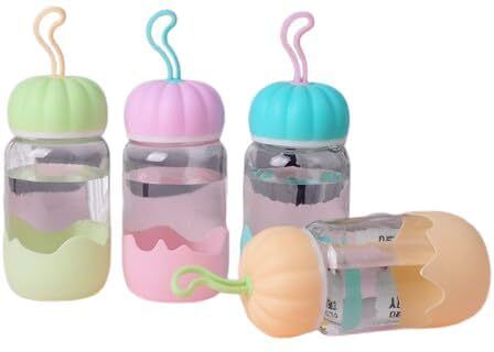 sondagar sons enterprises 300ml Glass Bottle, Airtight Heat Resistant Lid (Multicolor) Self Heating Mug-picture-37