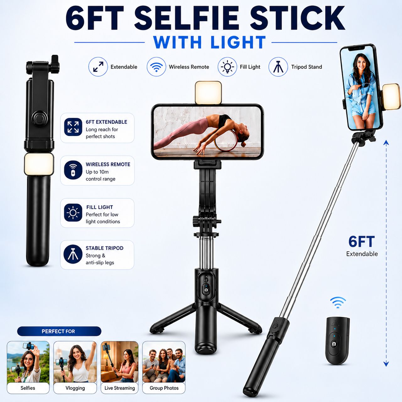 SB 1 inch ring Selfie Flash With Tripod-picture-44