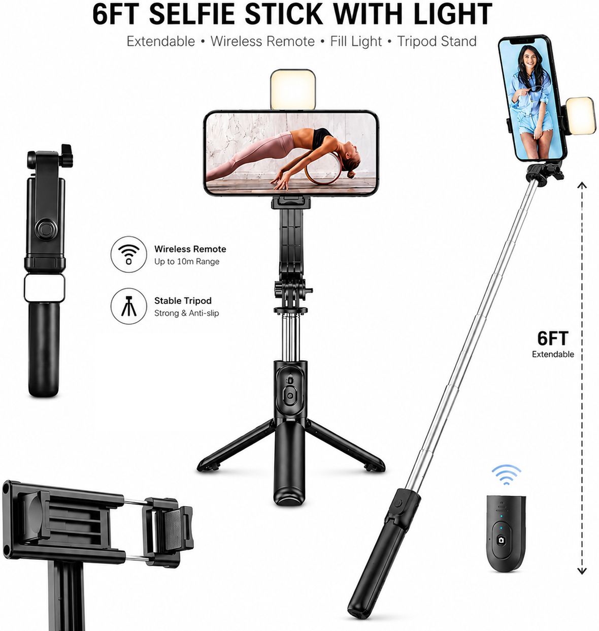 SB 1 inch ring Selfie Flash With Tripod-picture-39