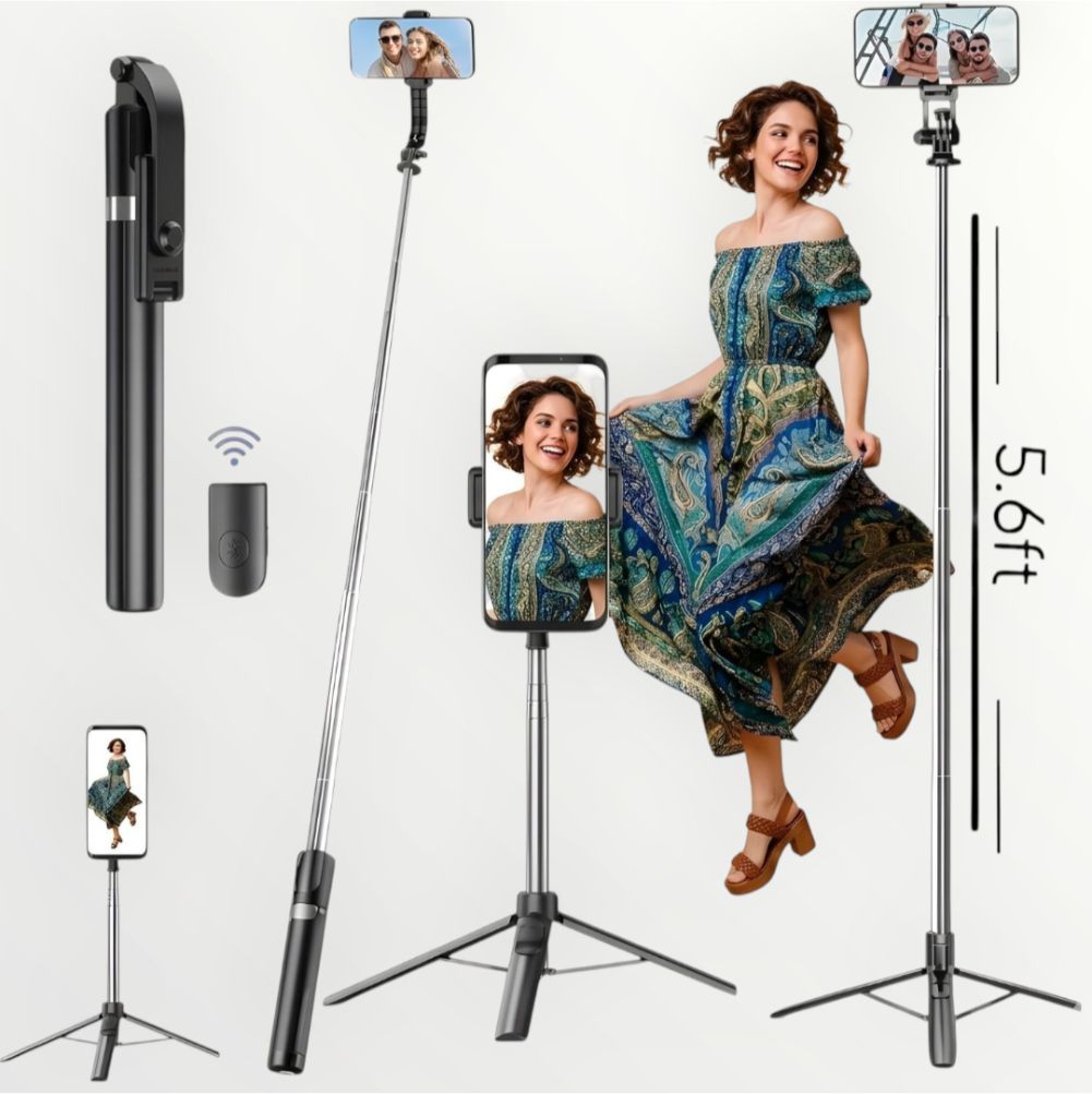 AIZINA Enhanced Selfie Stick 170cm Long Tripod Stand with Bluetooth Remote_ZH Bluetooth Selfie Stick-picture-10