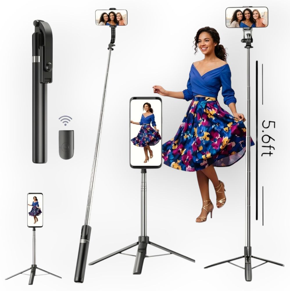 HouseOfCommon 170cm Photo Selfie Stick Foldable Tripod Wireless Remote Phone Stand_PN Bluetooth Selfie Stick-image-35