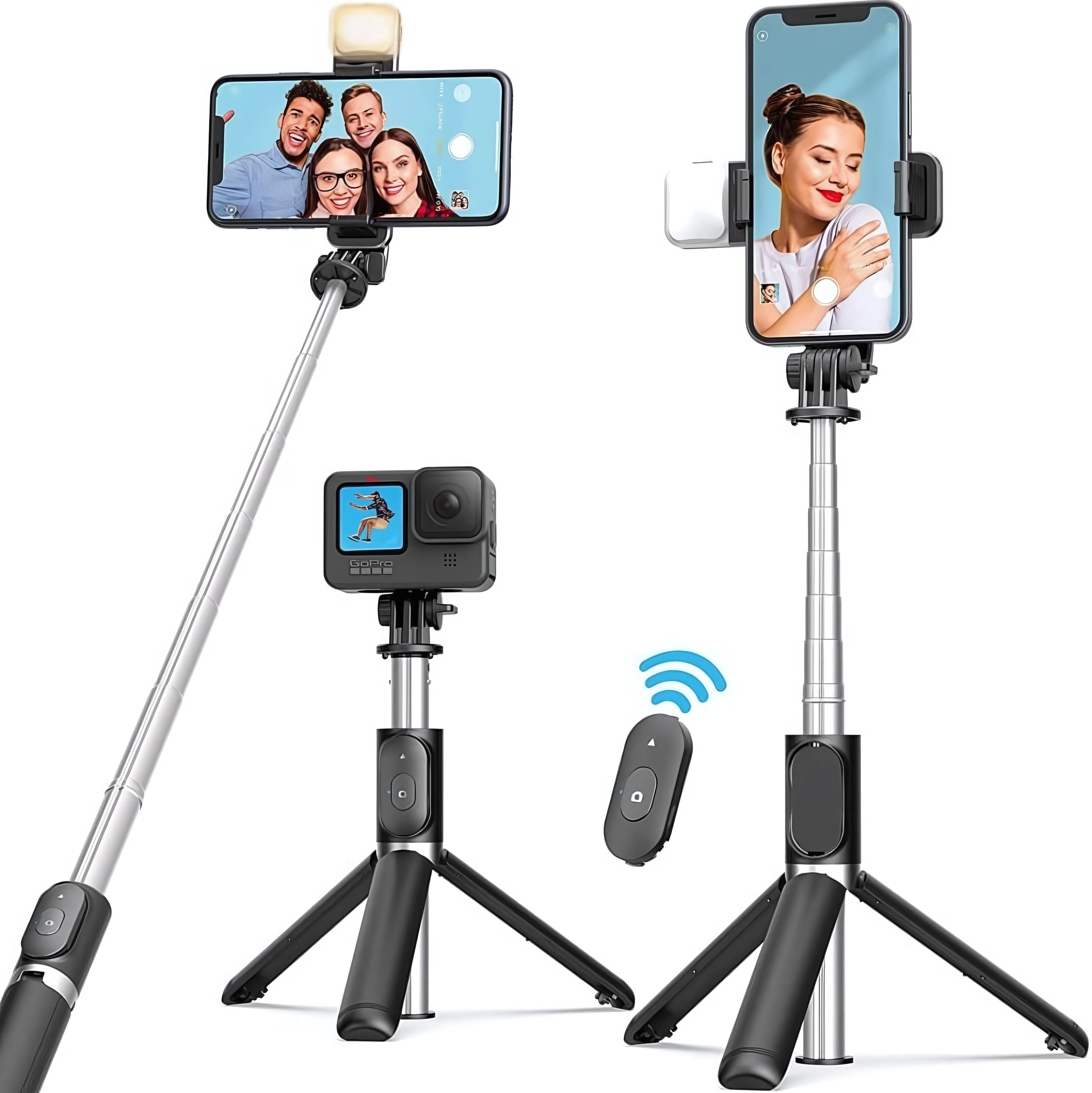 NAFA 70cm Selfie Stick Tripod with LED Light & Bluetooth Remote Bluetooth Selfie Stick-image-31