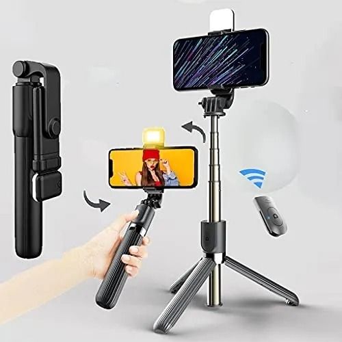 Spellbound Tech 3-in-1 Foldable Selfie Stick Tripod with Wireless Bluetooth Remote, Extendable Phone Holder Stand – Pink Bluetooth Selfie Stick-image-49