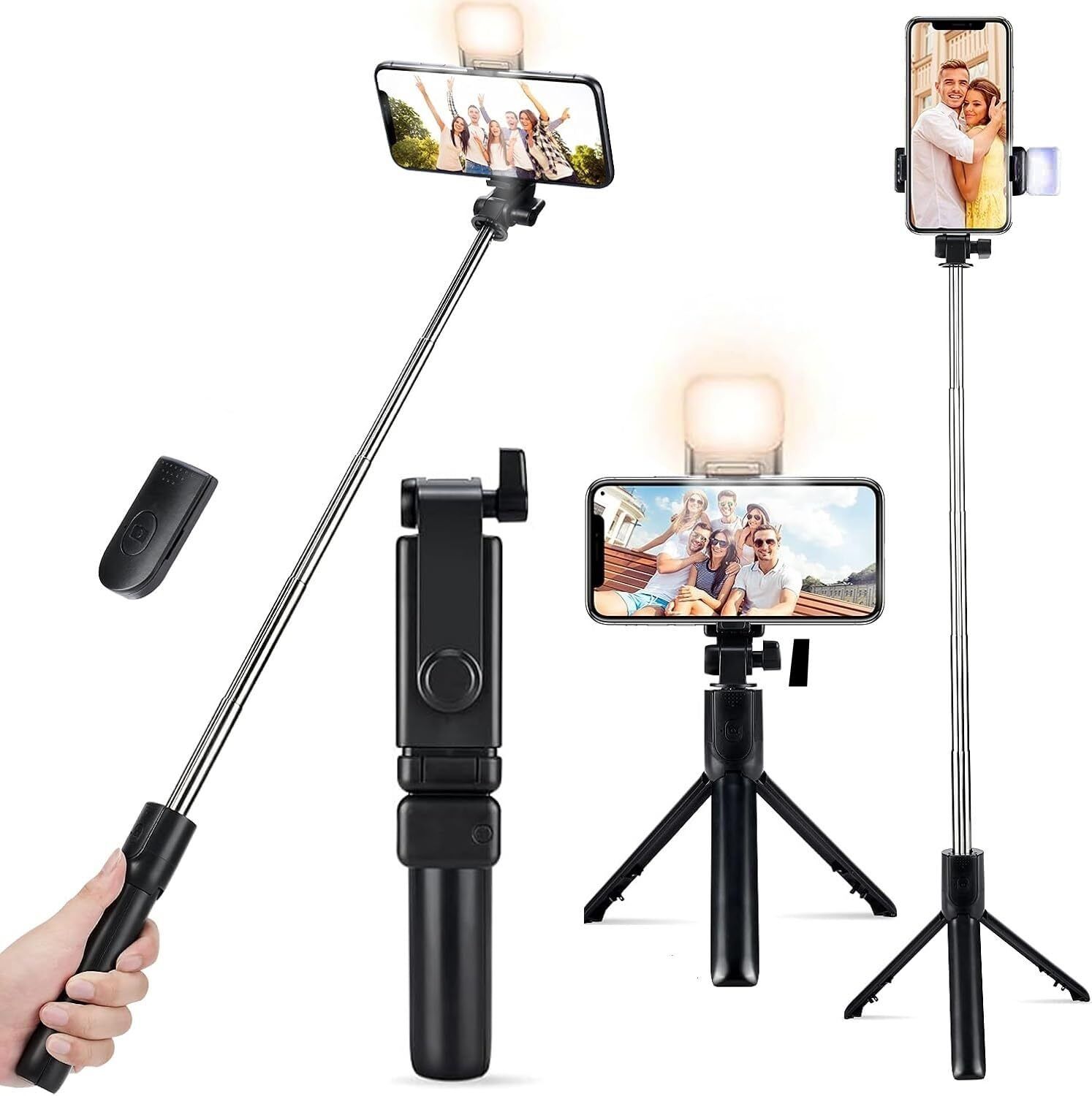 CHG Selfie Light Stick with Tripod Stand, 3 in 1 Multifunctional design Tripod, Tripod Kit, Tripod Ball Head-image-24