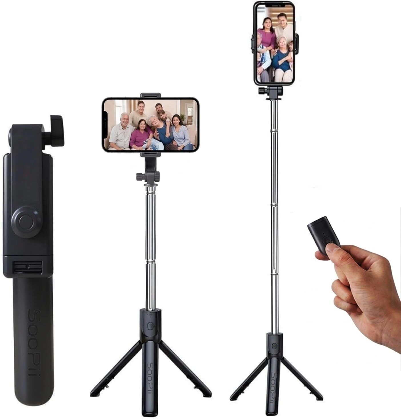 CHG 3-in-1 Selfie with Bluetooth Remote, Foldable Tripod Stand Monopod, Monopod Kit, Tripod, Tripod Ball Head, Tripod Bracket, Tripod Clamp, Tripod Kit-picture-15
