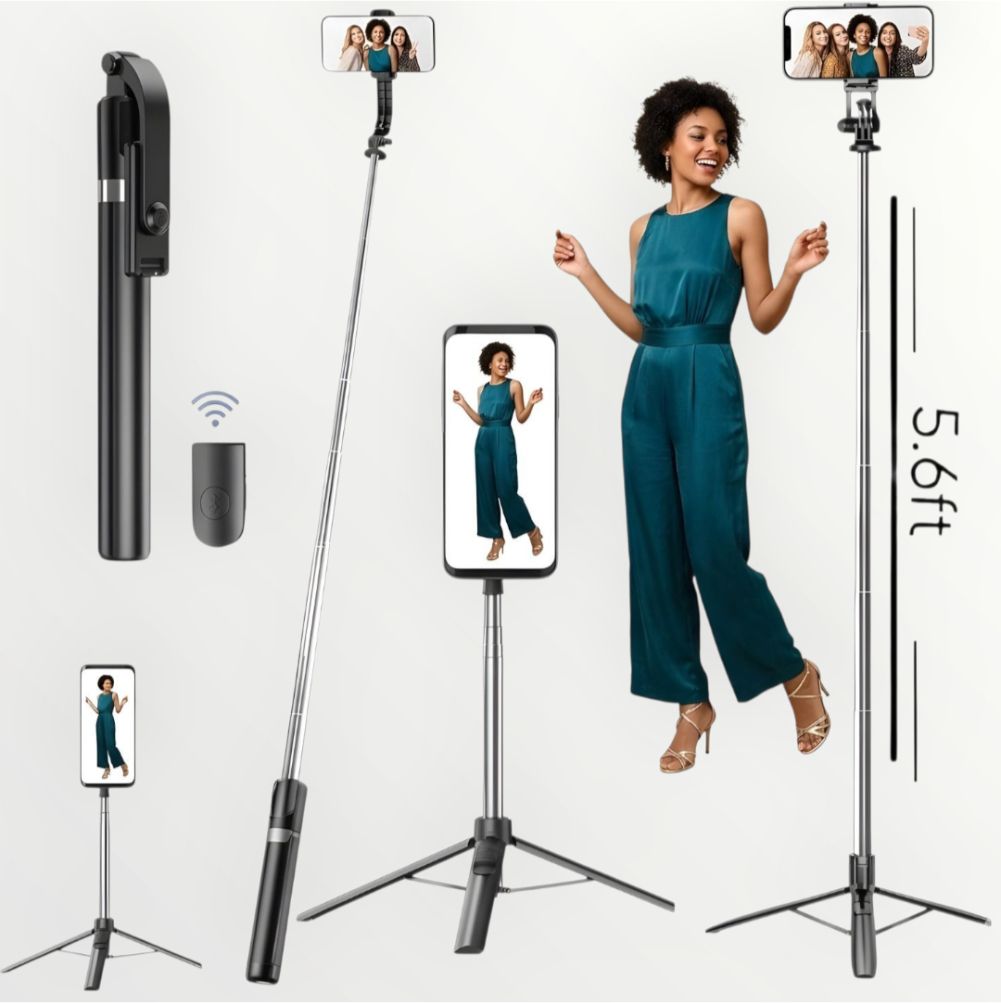 AIZINA 170cm Tiktoker Selfie Stick Stable Tripod & Wireless Remote Control_32 Bluetooth Selfie Stick-image-47