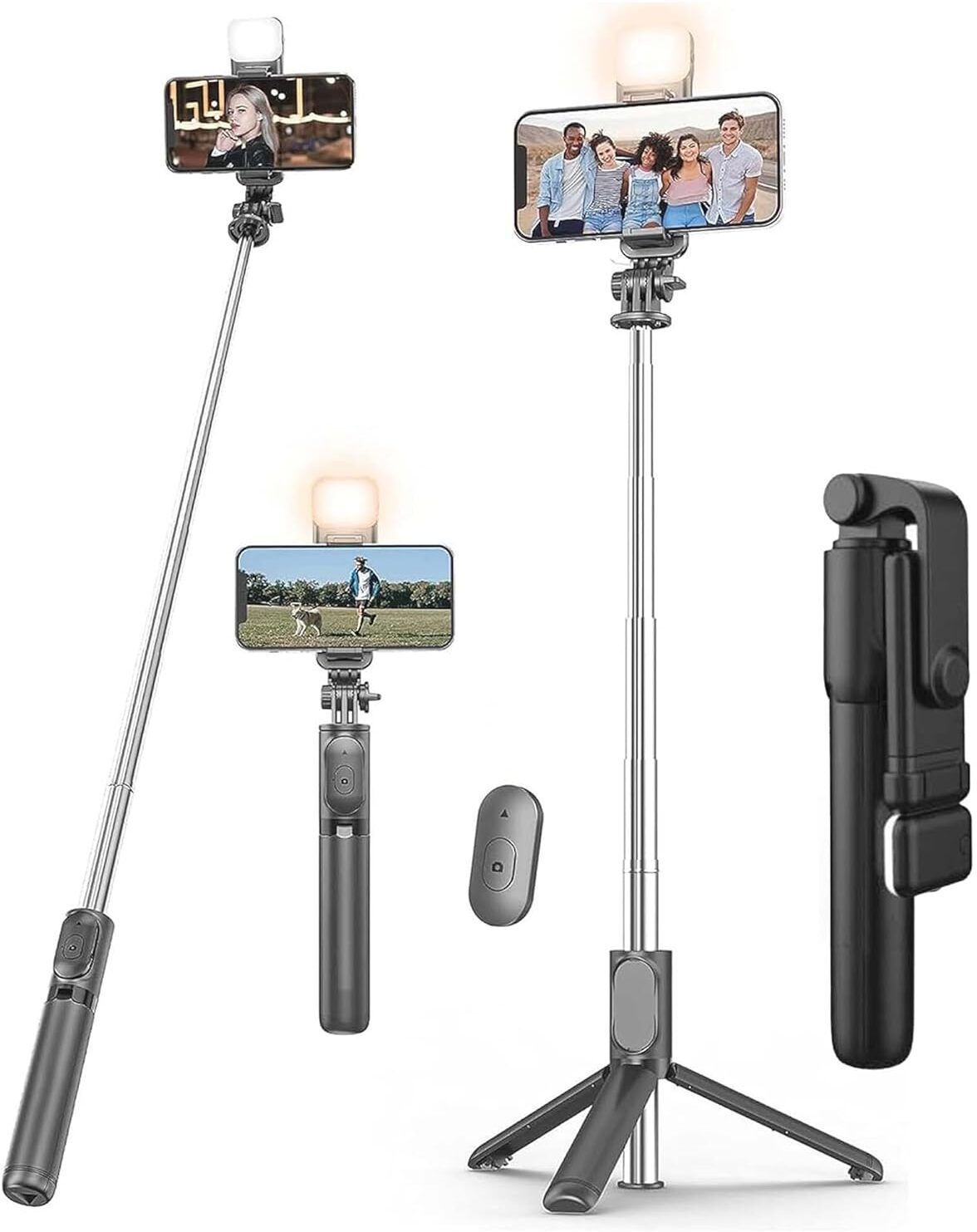 biRo R1s Bluetooth Selfie Stick with Remote and LED Selfie Light Tripod and Mobile Stand Compatible with All Phones Bluetooth Selfie Stick Bluetooth Selfie Stick-image-13
