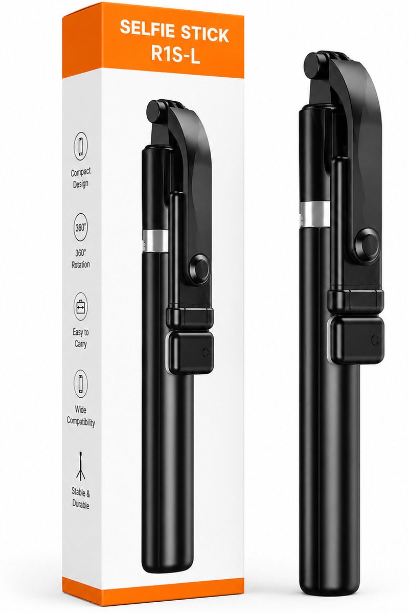 FKSTOREEE R1S-L 5.5 Feet Extendable Selfie Stick Tripod with Bluetooth Remote|Foldable Portable Selfie Stick | Mobile Holder for Android & iPhone | Black Bluetooth Selfie Stick-image-33