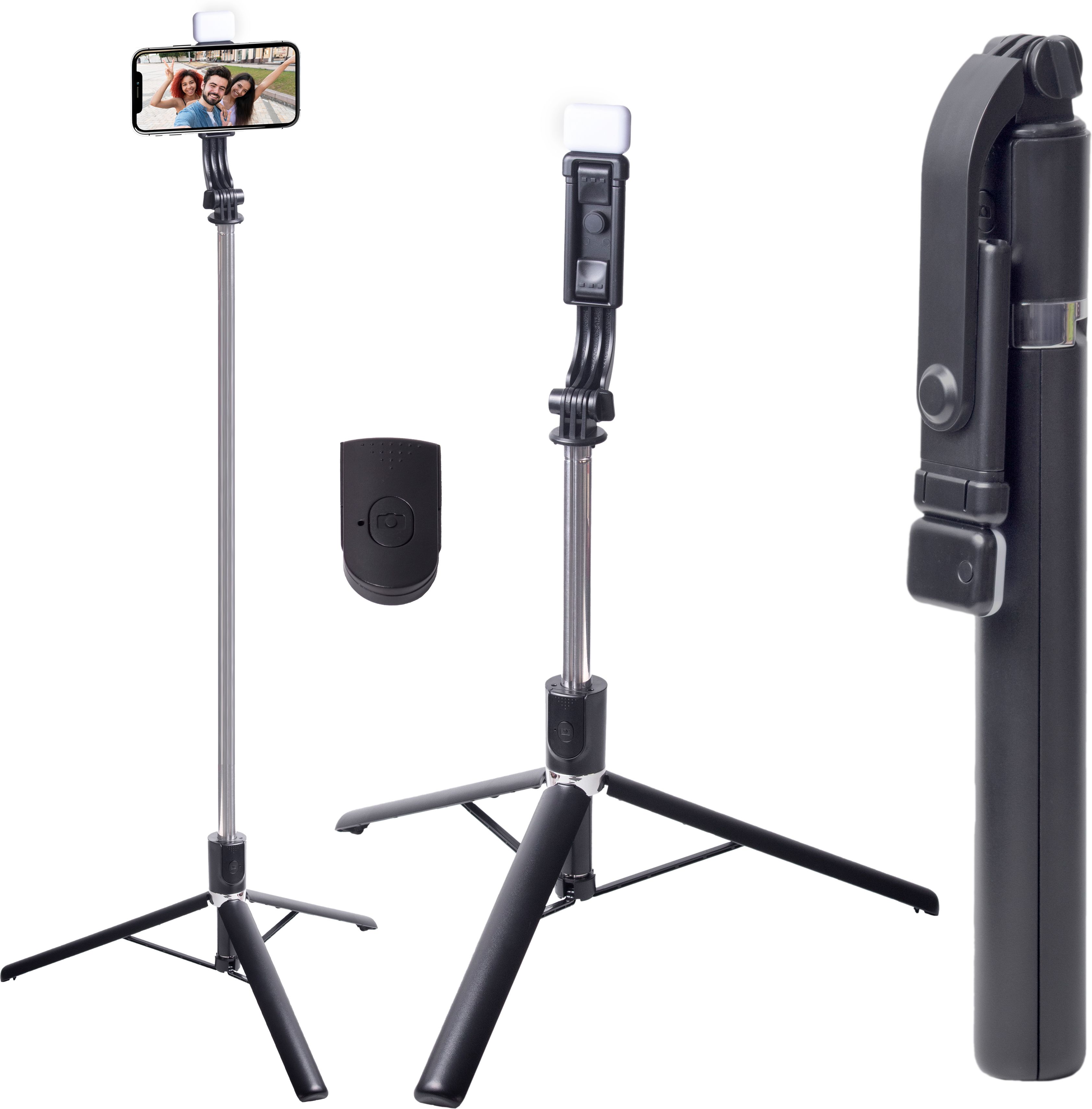 AIVO 3 in 1 Content Creator Kit | 67-inch Extendable Phone Tripod with Built-in Light | Wireless Bluetooth Selfie Stick for REELS, Travel, Vlogging | for iPhone & All Smartphones | Bluetooth Selfie Stick-image-33