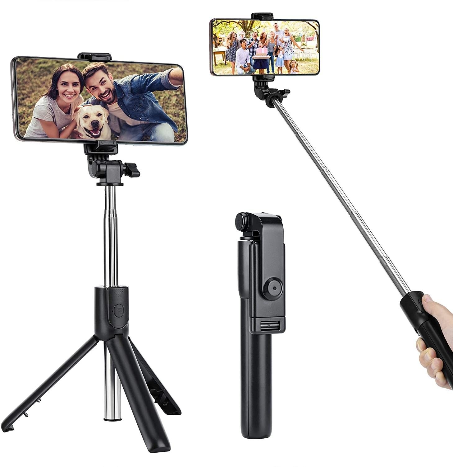 Hold up Tripod, Extendable Selfie Stick with Detachable Wireless Remote and Tripod Stand Bluetooth Selfie Stick