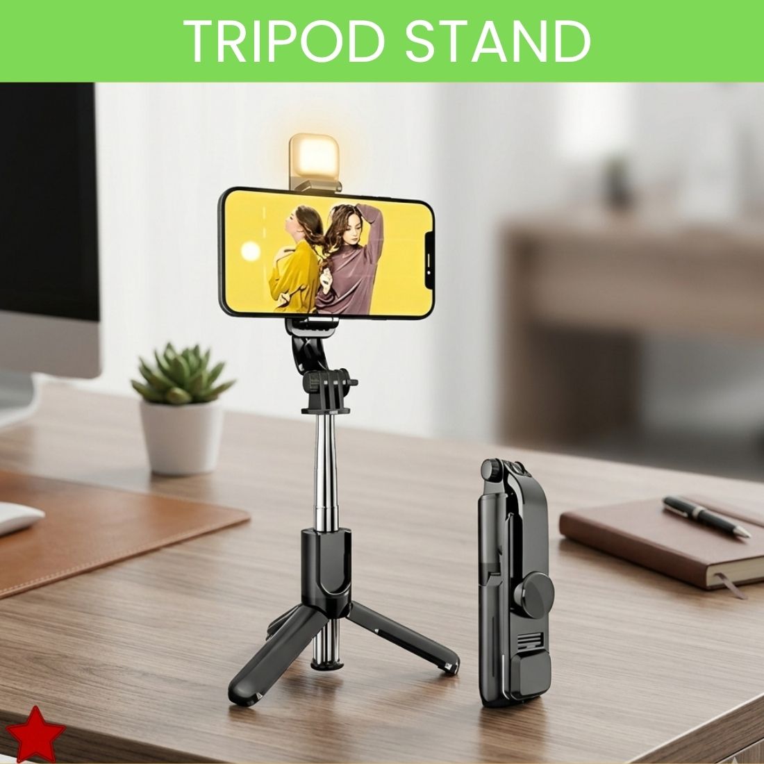 FRONY Selfie Stick With Tripod Stand for Vlogging Compatible With All SmartphonesVY134 Bluetooth Selfie Stick-image-39