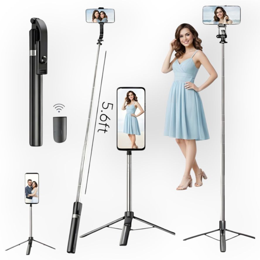 HouseOfCommon Expandable Mobile Holder Selfie Stick Tripod Stand Detachable Remote_82 Bluetooth Selfie Stick-image-47