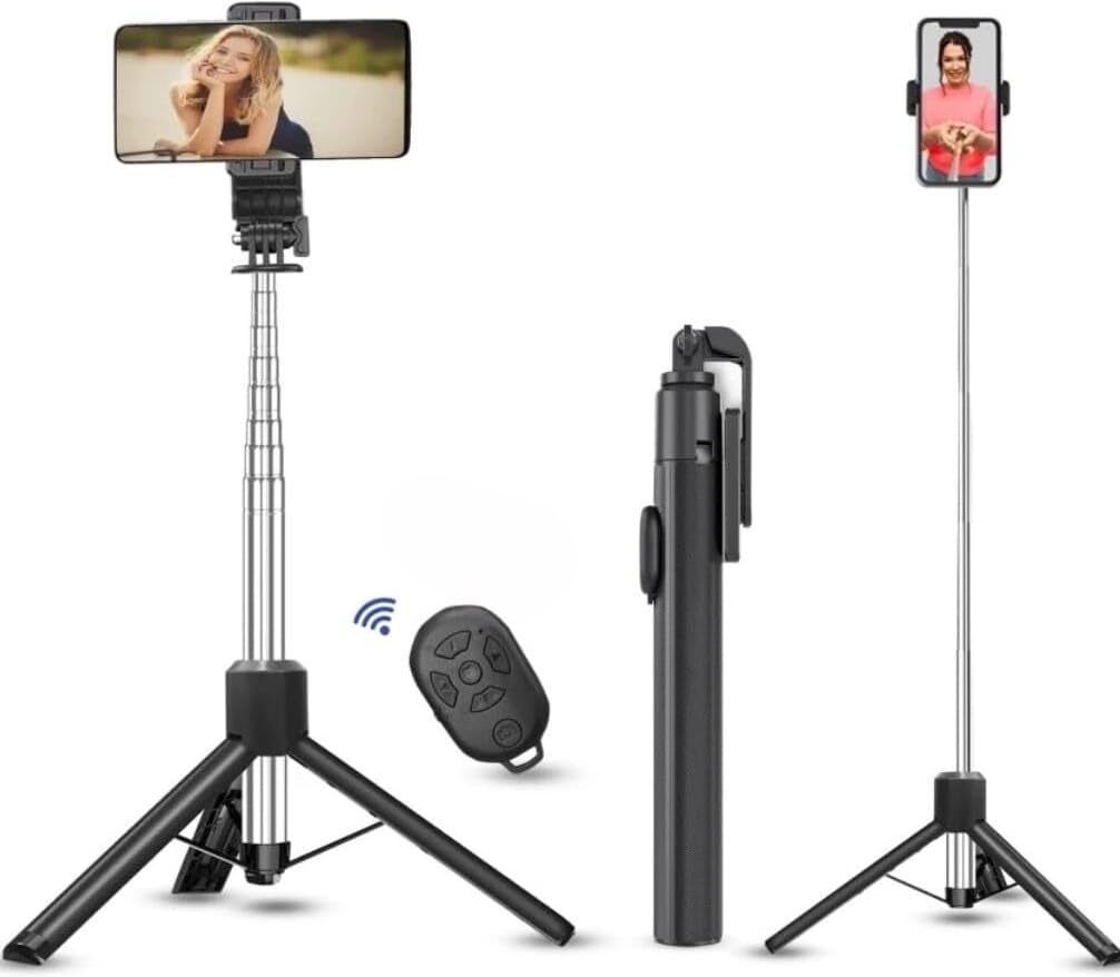 Hold up Super Long Selfie Stick Tripod, Extra-Long Selfie Stick with Large Reinforced Tripod Stand Upto 67 inch/170 cm, Wireless Bluetooth Selfie Stick for YouTube Photo Video Tripod for Mobile Phone Bluetooth Selfie Stick
