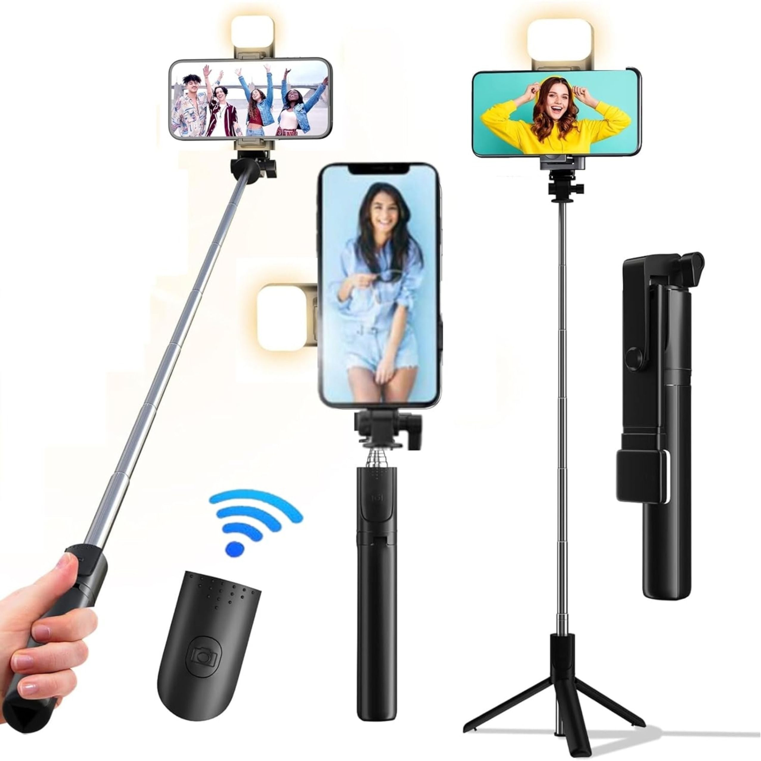 TECHGLIDE Bluetooth Selfie Stick for Mobile Phone with LED Light Bluetooth Selfie Stick-image-33