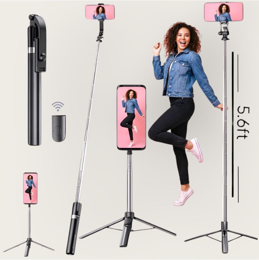 AIZINA Universal Phone Selfie Stick Long Tripod Bluetooth Remote All Phones_SQ Bluetooth Selfie Stick-image-0