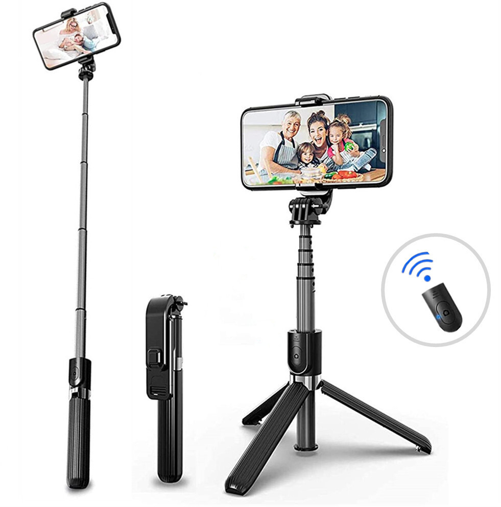 HANNEA Bluetooth Extendable Selfie Stick with Wireless Remote& Tripod Flash image 1