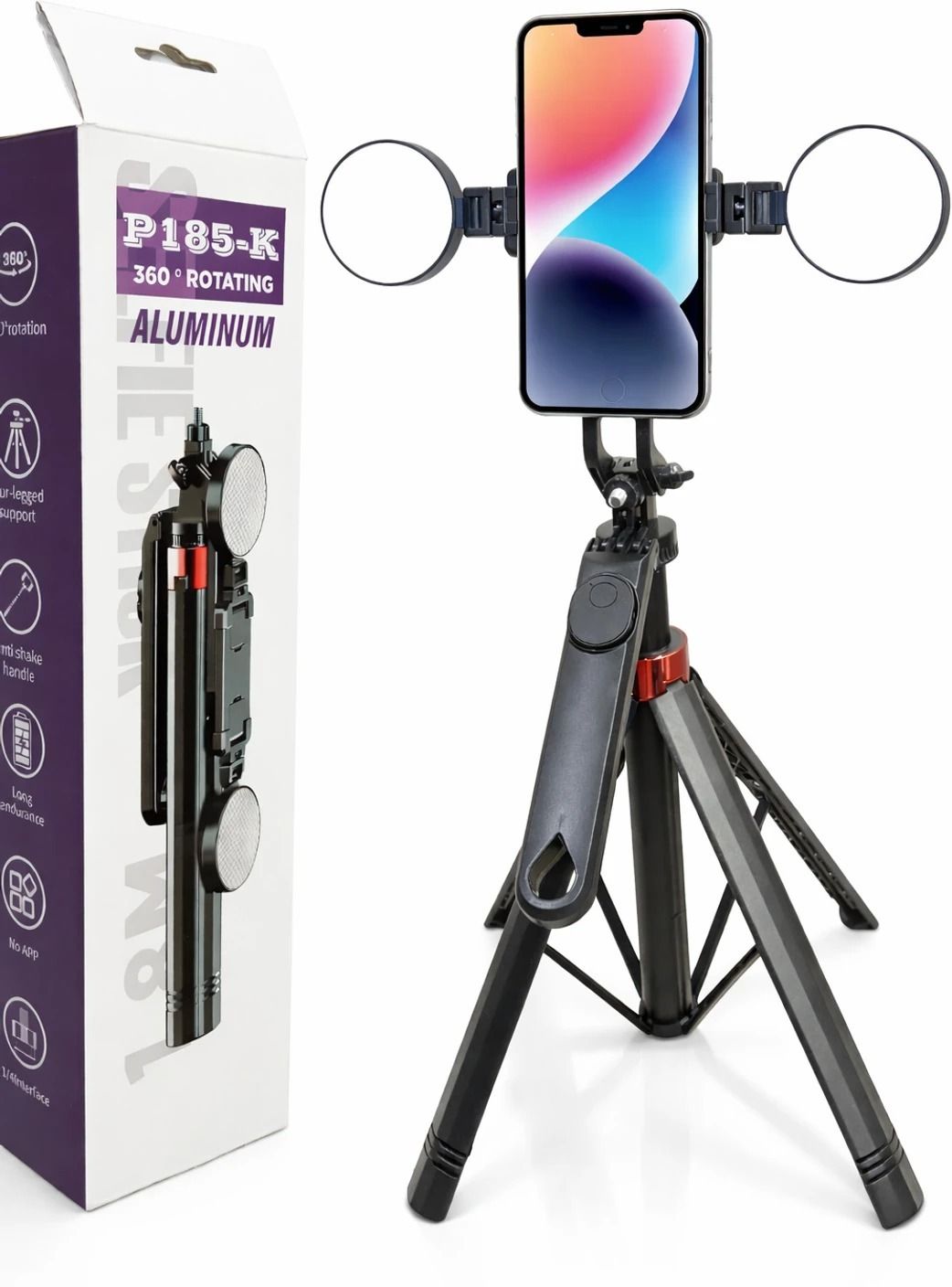 Expro Selfie Stick Tripod with Reinforced 4-Leg Tripod Stand Comes with 360° Rotatable Handle for Panoramic Shots with Detachable BT. Ultimate Stability for Smartphones, Ring Lights, Bluetooth Selfie Stick-image-31