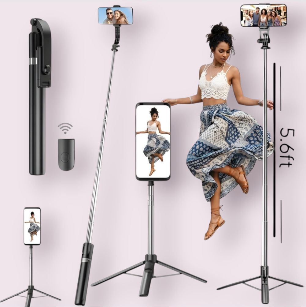 HouseOfCommon Monopod Selfie Stick 170cm Extendable with Tripod & Bluetooth Remote_NH Bluetooth Selfie Stick-picture-21