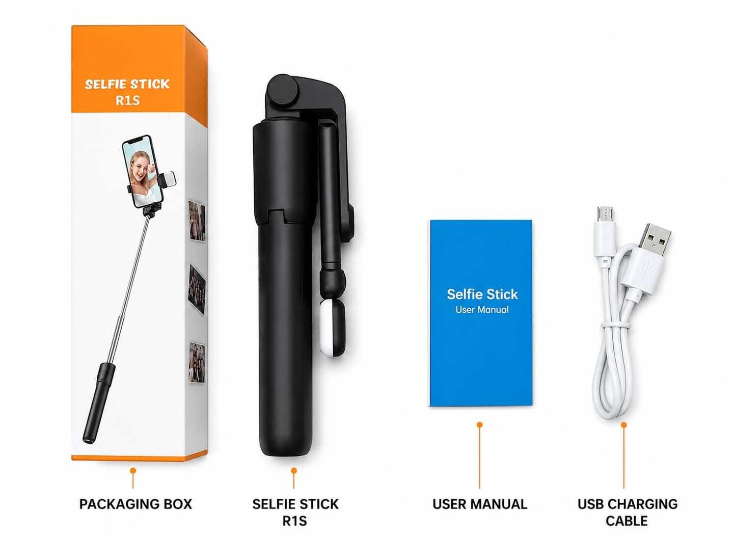 Shop Melaa R1S- Bluetooth Selfie Stick Tripod with fill light Bluetooth Selfie Stick-picture-17
