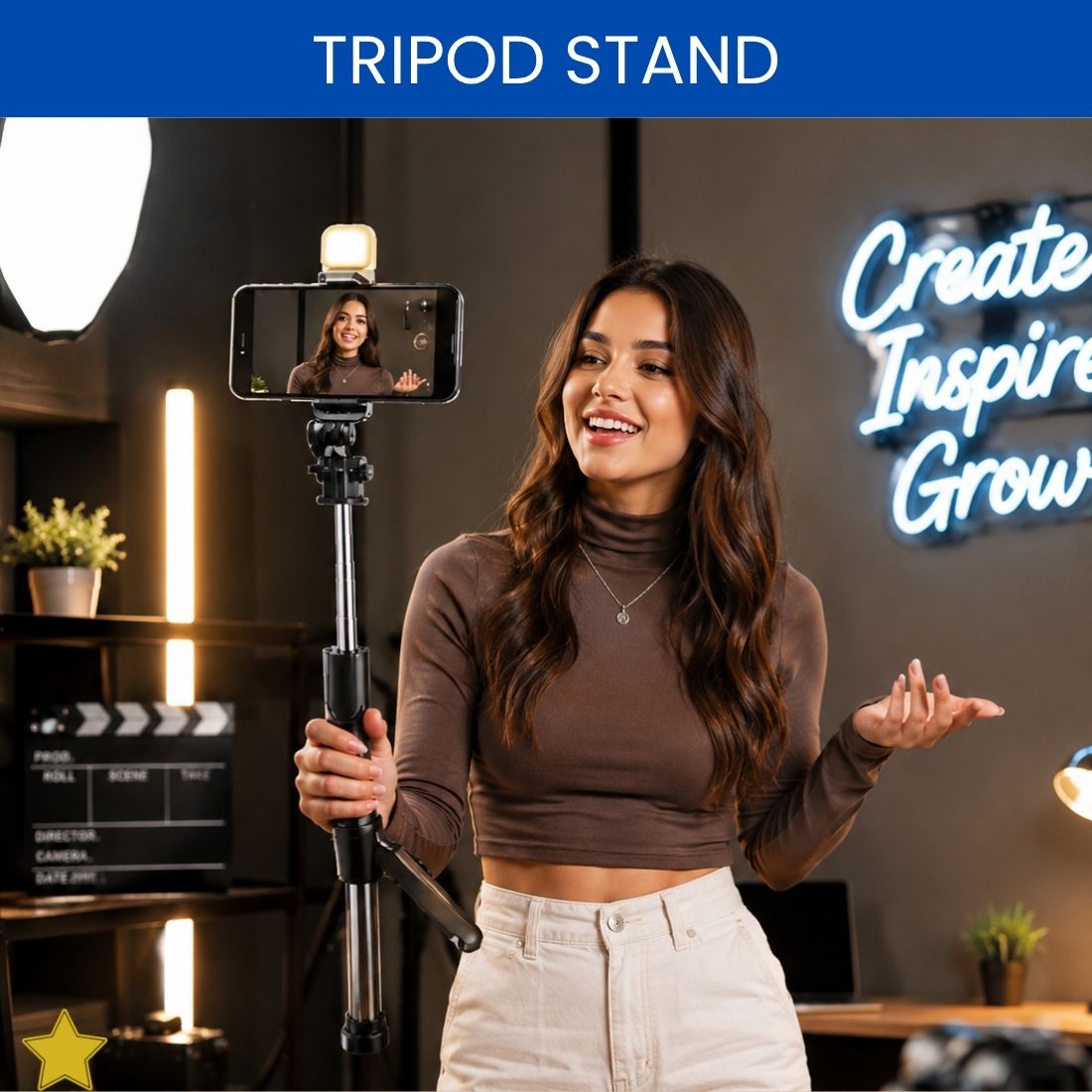 SACRO Selfie Stick With Tripod Stand for Vlogging Compatible With All SmartphonesXY122 Bluetooth Selfie Stick-image-42