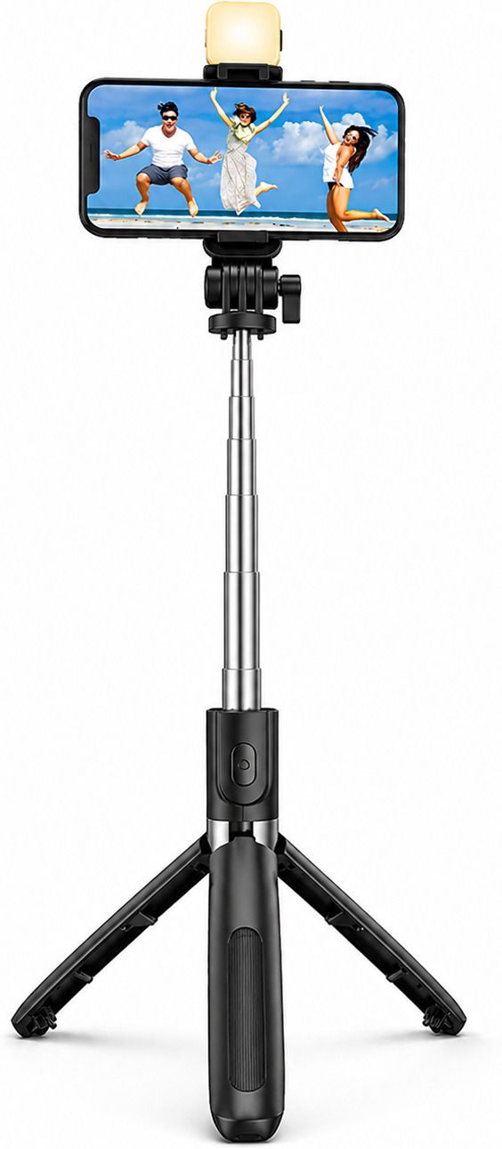 CABTRONICS Bluetooth Selfie Stick Tripod with LED Light & Phone Holder Bluetooth Selfie Stick-image-32