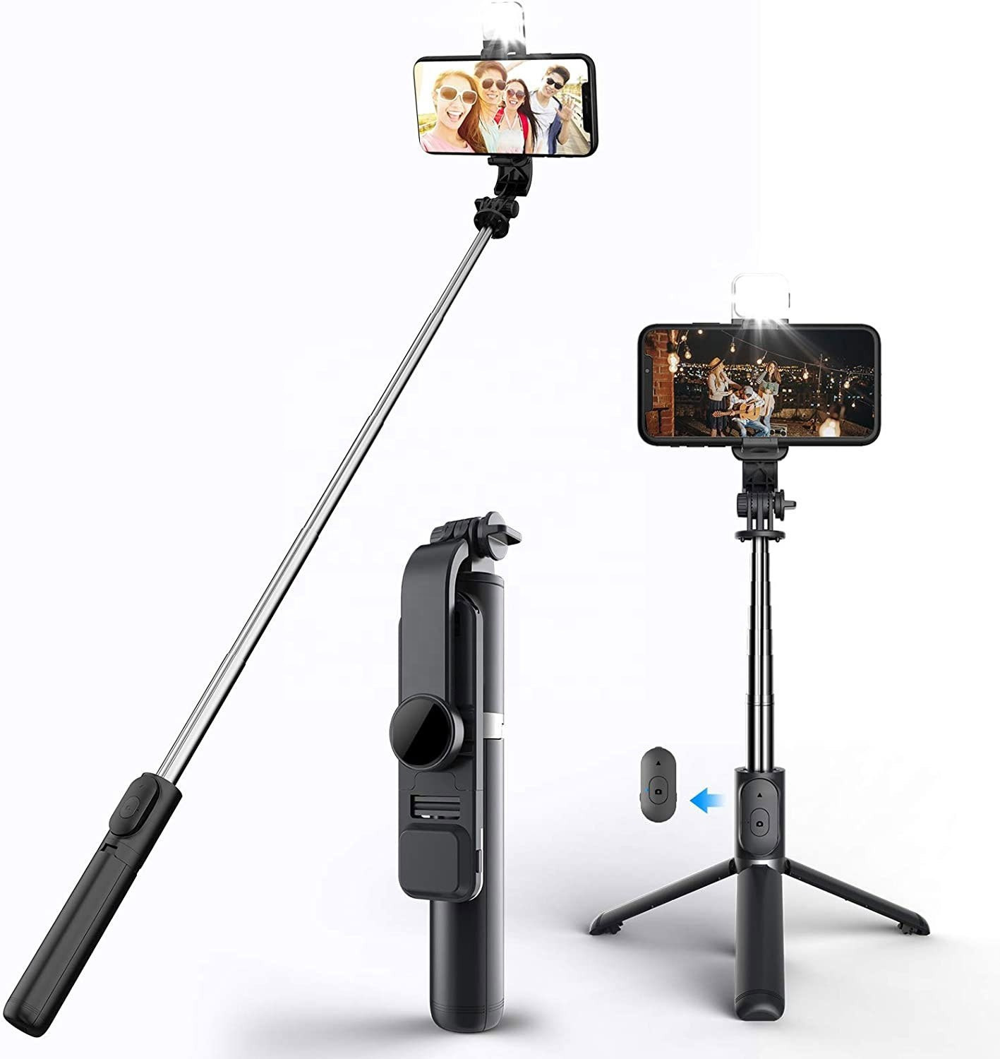 Worricow Wireless Integrated Folding Telescopic Tripod Mobile Phone Selfie Stick Monopod Kit image 1