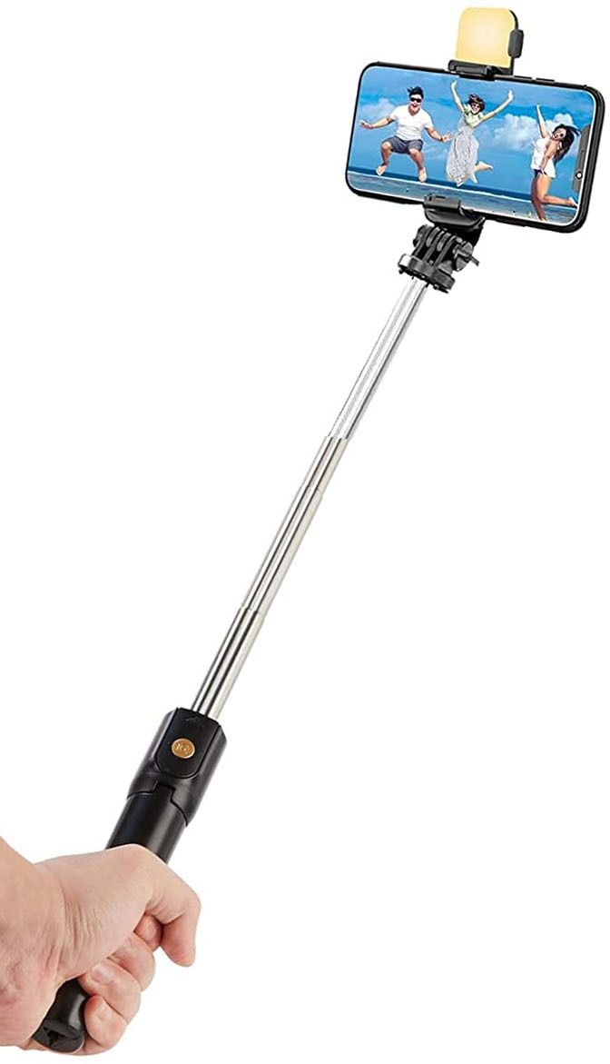 HLMOBILE AY 2023 TRENDING R1s Wireless Selfie Stick Stand Remote Flash Light All Smartphones Monopod Kit, Tripod, Tripod Kit-image-40