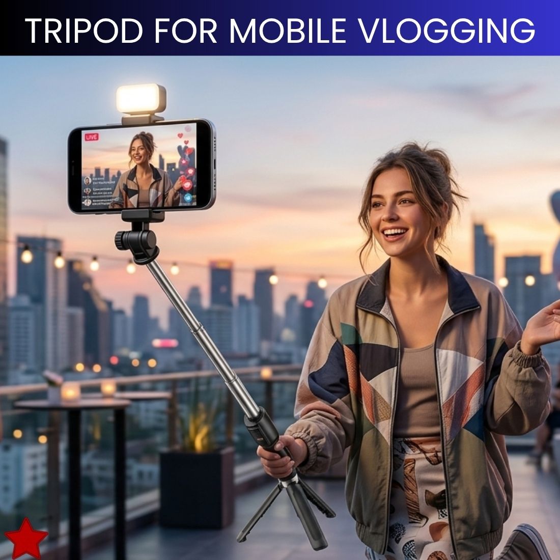 FRONY Selfie Stick With Tripod Stand for Vlogging Compatible With All SmartphonesBY395 Bluetooth Selfie Stick-image-37