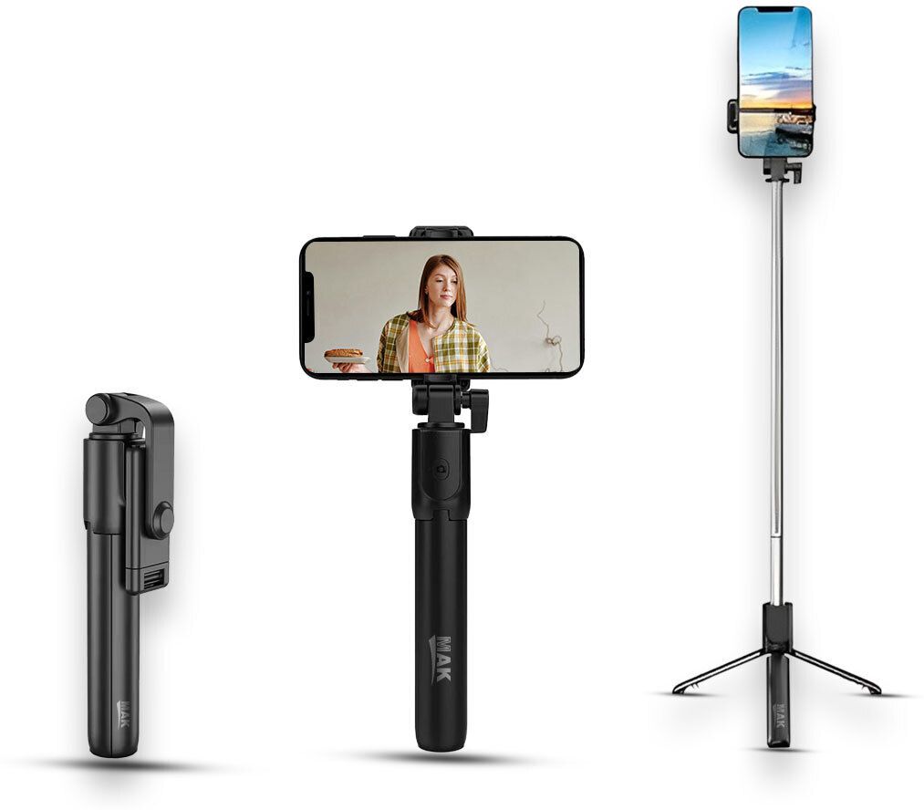 MAK Bluetooth Selfie-Sticks with Remote 3-in-1 Multifunctional Selfie-Stick Tripod Stand Compatible with All Phones Bluetooth Selfie Stick-image-38