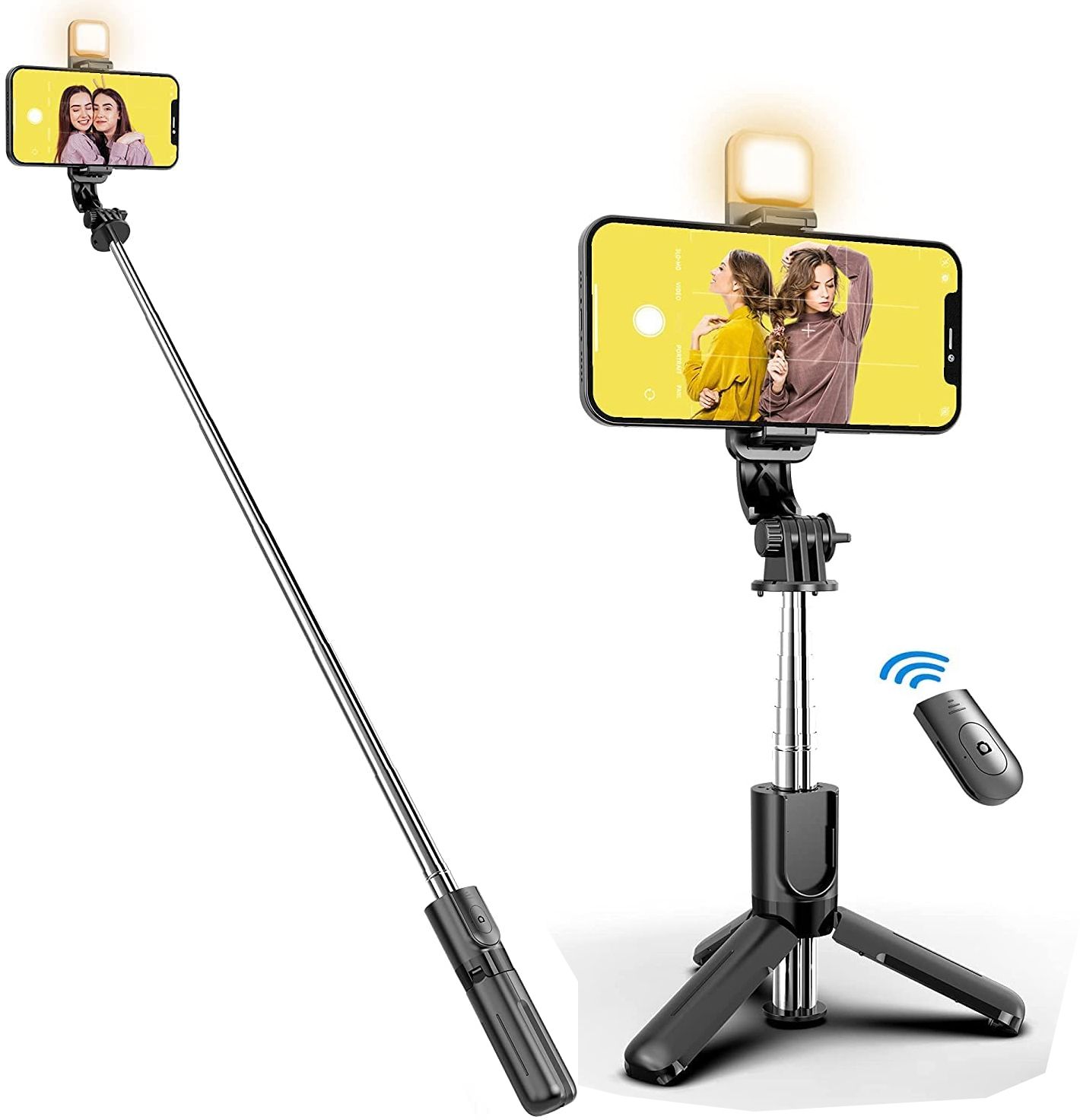 EYNK Selfie Light 3 in1 Selfie Stick Tripod Stand with All Phones Single Gimbal Bluetooth Selfie Stick-image-5