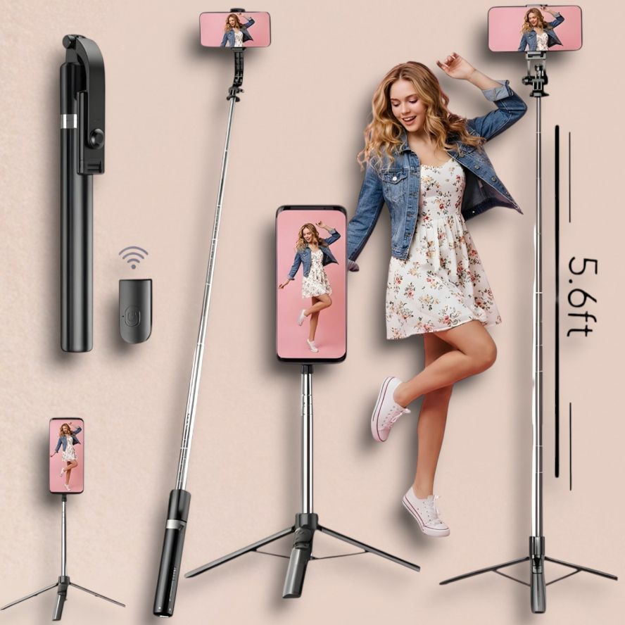 AIZINA Live Streaming Selfie Stick Foldable Tripod with Remote Controller_EN Bluetooth Selfie Stick-image-12
