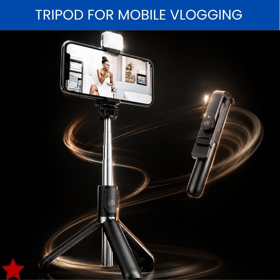 YAROH Selfie Stick With Tripod Stand for Vlogging Compatible With All SmartphonesBY5 Bluetooth Selfie Stick-image-32